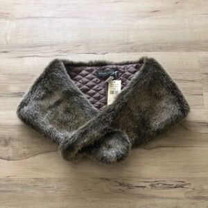 Banana Republic Faux Fur Wrap in Brown and Gray